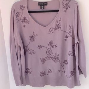 Norton McNaughton long sleeve embroidered sweater size XL